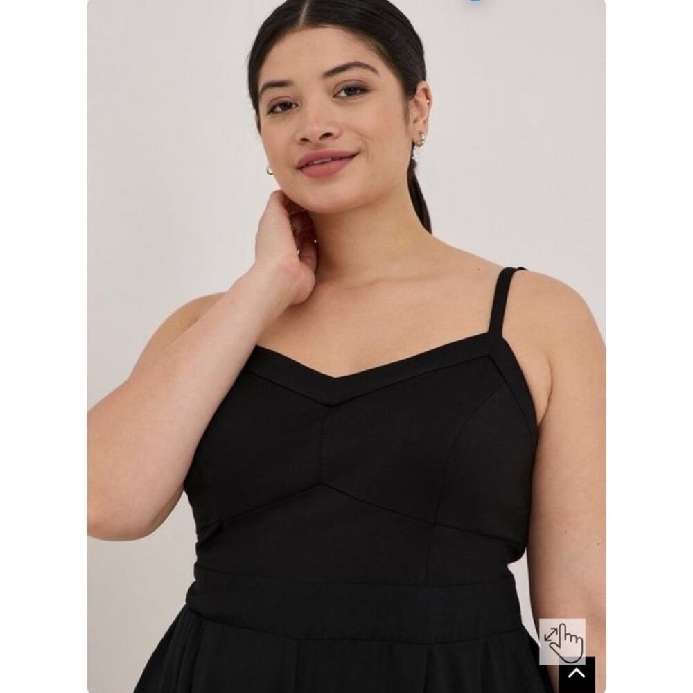 Torrid Black Ponte Bustier Romper Size 0 - Picture 3 of 7